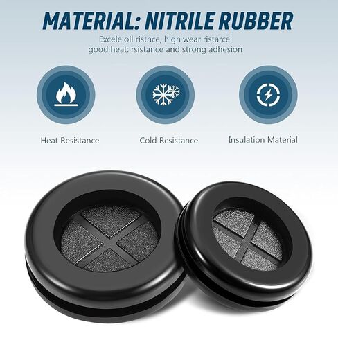 Round Rubber Plug Hole Grommet Kit 7 Sizes Black Double Sided Electrical Firewall Gasket Kit for Protecting Cable Wire Hole Plug Assortment Automotive Supply (52 Pieces) in Saudi Arabia