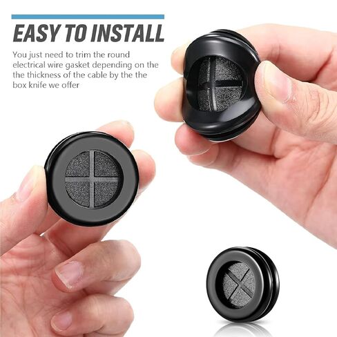 Round Rubber Plug Hole Grommet Kit 7 Sizes Black Double Sided Electrical Firewall Gasket Kit for Protecting Cable Wire Hole Plug Assortment Automotive Supply (52 Pieces) in Saudi Arabia