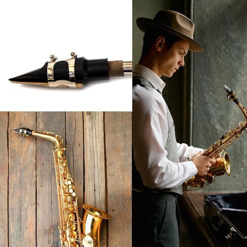 Alto Saxophone Ligature, Alto Sax Mouthpiece Ligature with Adjustable Screws, Double Screws Saxophone Gold Ligature Fastener with Gift Box for Sax Mouthpiece Instruments in Saudi Arabia