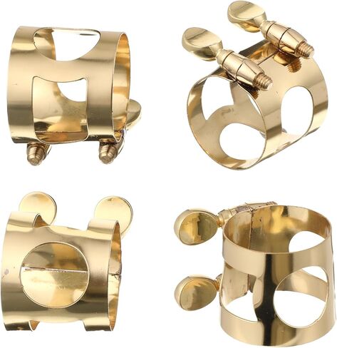 Alto Saxophone Ligature, Alto Sax Mouthpiece Ligature with Adjustable Screws, Double Screws Saxophone Gold Ligature Fastener with Gift Box for Sax Mouthpiece Instruments in Saudi Arabia