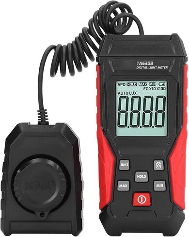 Digital Illuminometer Light Meter 200000LX Split Type ABS Construction - Wide Measurement Range and Alarm Settings for Indoor Lighting Inspection in Saudi Arabia