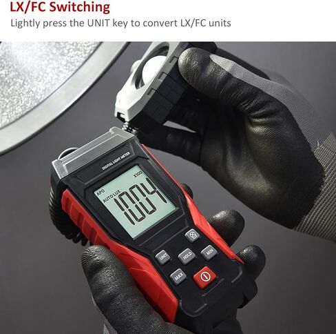 Digital Illuminometer Light Meter 200000LX Split Type ABS Construction - Wide Measurement Range and Alarm Settings for Indoor Lighting Inspection in Saudi Arabia