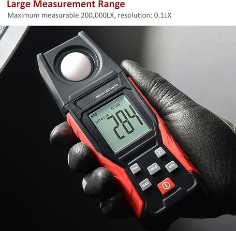 Digital Illuminometer Light Meter 200000LX Split Type ABS Construction - Wide Measurement Range and Alarm Settings for Indoor Lighting Inspection in Saudi Arabia