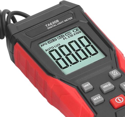 Digital Illuminometer Light Meter 200000LX Split Type ABS Construction - Wide Measurement Range and Alarm Settings for Indoor Lighting Inspection in Saudi Arabia