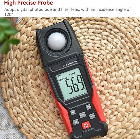 Digital Illuminometer Light Meter 200000LX Split Type ABS Construction - Wide Measurement Range and Alarm Settings for Indoor Lighting Inspection in Saudi Arabia