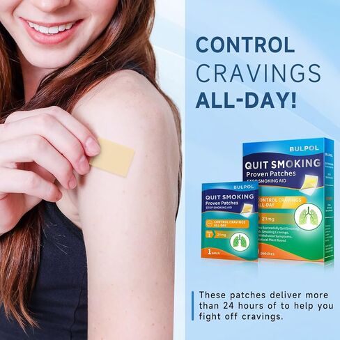 رقعات النيكوتين الخطوة 1 (30 قطعة)، 21 ملجم من رقعات الإقلاع عن التدخين، تساعد على الإقلاع عن التدخين، مضادات فعالة سهلة للملصقات، مساعدات الإقلاع عن التدخين التي تعمل لمدة أسبوعين in Kuwait