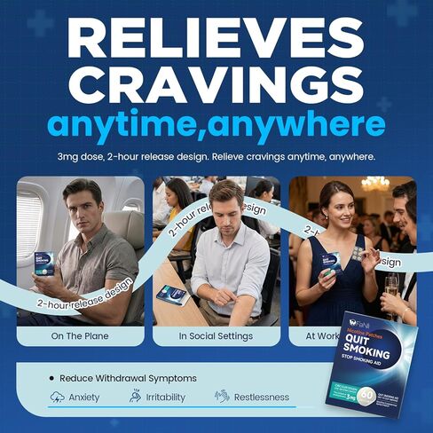 60 Count - Nicotine Patches 3mg (Applicable to Step 1/Step 2/Step 3), Transdermal Stop Smoking Aid for Craving Relief, Flexible Dosing with Fast-Acting Nicotine Replacement Therapy in Kuwait