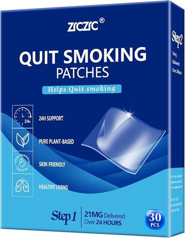 Nicotine Patches,Quit Smoking Patches, 21mg Step 1 Stop Smoking Aids Patches, Stop Smoking Aids that Work with 2 Weeks, Delivered Over 24 Hours Transdermal System(Step 1-21mg) in Kuwait