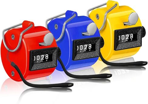 عدادات النقر المحمولة - لعبة الجولف الرقمية المكونة من 4 أرقام بنقرة إصبع البيسبول عداد ميكانيكي مع 3 قطع حبل للعد والتدريب على الأحداث الرياضية in Kuwait