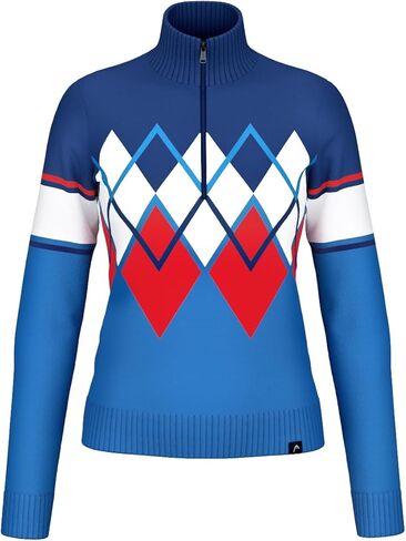 HEAD Women’s Coco Merino Wool Pullover – Quarter Zip, Argyle Knit, Après-Ski & Everyday Style in Saudi Arabia