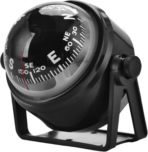 Electronic Marine Compass, Fast Response Precise Navigation, Adjustable Pivoting Compass, Black Design with Mounting Bracket, for Boaters, Sailors, Drivers, Marine Navigation, Boat in Saudi Arabia