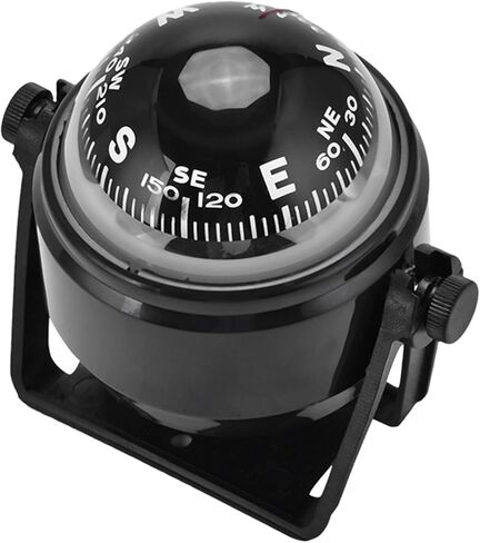 Electronic Marine Compass, Fast Response Precise Navigation, Adjustable Pivoting Compass, Black Design with Mounting Bracket, for Boaters, Sailors, Drivers, Marine Navigation, Boat in Saudi Arabia