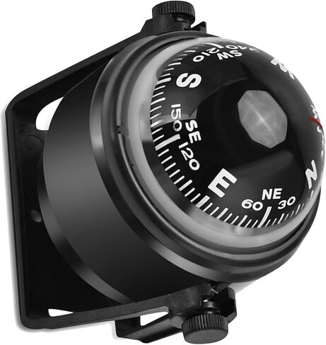 Electronic Marine Compass, Fast Response Precise Navigation, Adjustable Pivoting Compass, Black Design with Mounting Bracket, for Boaters, Sailors, Drivers, Marine Navigation, Boat in Saudi Arabia