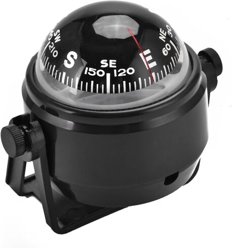 Black LC550 Marine Compass, Adjustable Mounting Bracket with Visible Lubber Line, Fast Response Precise Navigation for Boat Car Truck in Saudi Arabia