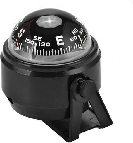 Black LC550 Marine Compass, Adjustable Mounting Bracket with Visible Lubber Line, Fast Response Precise Navigation for Boat Car Truck in Saudi Arabia