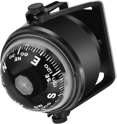 Black LC550 Marine Compass, Adjustable Mounting Bracket with Visible Lubber Line, Fast Response Precise Navigation for Boat Car Truck in Saudi Arabia