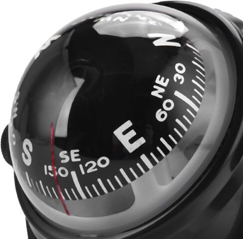Black LC550 Marine Compass, Adjustable Mounting Bracket with Visible Lubber Line, Fast Response Precise Navigation for Boat Car Truck in Saudi Arabia