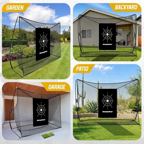 Mangostar Golf Net, 10x7ft Heavy Duty Golf Practice Net for Backyard Driving Real Golf Balls with Mat, Target Cloth, 7 Tees, 6 Balls, Carry Bag, Indoor Outdoor Golf Hitting Training Set in Kuwait