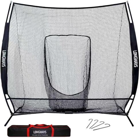 شبكة تدريب الجولف/البيسبول/الكرة اللينة مقاس 7×7أقدام للضرب والضرب والرمي والتدريب، شبكة جولف بيسبول محمولة مع حقيبة حمل، لجميع المستويات، سهلة الإعداد in Kuwait