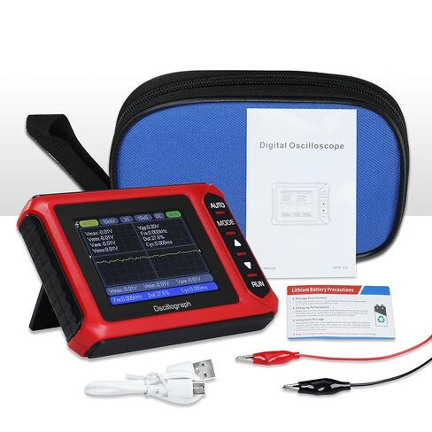 Handheld Digital Oscilloscope 2.8" Portable Automotive Oscilloscope Kit, 10MHz Bandwidth/48MS/s, Auto/Normal/Single Trigger, DDS Signal Generator (14 Waveforms) Mini Oscilloscope in Kuwait