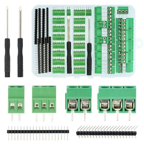 85 قطعة كتلة محطة المسمار 2.54 مللي متر 5.08 مللي متر الملعب 2P 3P PCB جبل محطات موصل مع دبابيس رأس ومفكات in Kuwait