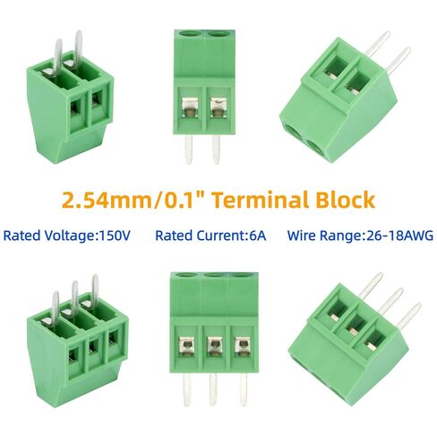85 قطعة كتلة محطة المسمار 2.54 مللي متر 5.08 مللي متر الملعب 2P 3P PCB جبل محطات موصل مع دبابيس رأس ومفكات in Kuwait