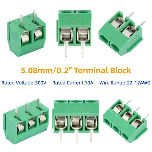 85 قطعة كتلة محطة المسمار 2.54 مللي متر 5.08 مللي متر الملعب 2P 3P PCB جبل محطات موصل مع دبابيس رأس ومفكات in Kuwait