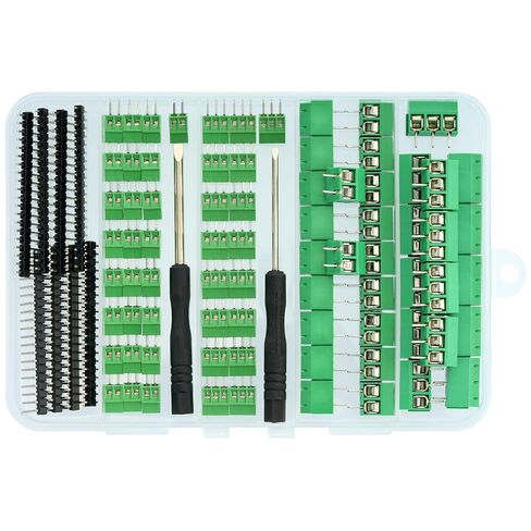 85 قطعة كتلة محطة المسمار 2.54 مللي متر 5.08 مللي متر الملعب 2P 3P PCB جبل محطات موصل مع دبابيس رأس ومفكات in Kuwait