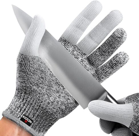 NoCry Premium Cut Resistant Gloves Food Grade — 100% Food Safe — Level 5 Meat Cutting Glove for Chefs & Butchers — Perfect Mandoline Glove or Oyster Shucking Gloves with Superior Comfort & Dexterity in Kuwait