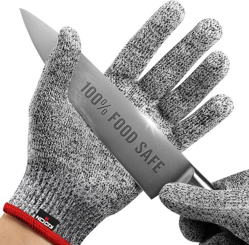 NoCry Premium Cut Resistant Gloves Food Grade — 100% Food Safe — Level 5 Meat Cutting Glove for Chefs & Butchers — Perfect Mandoline Glove or Oyster Shucking Gloves with Superior Comfort & Dexterity in Saudi Arabia