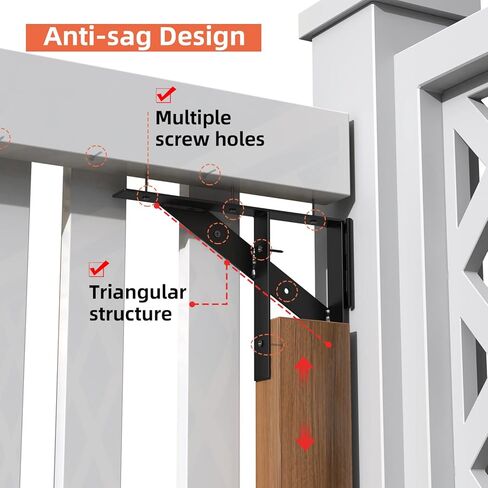 Gate Corner Brace Bracket Gate Kit for Wooden Fence Gate Hinges No Sag Frame Kit for Shed Doors, Driveway Gates, Corral Gates, Wood Windows (Black) in Saudi Arabia