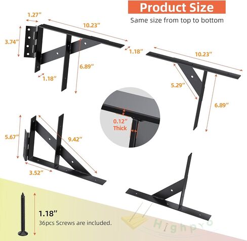 Gate Corner Brace Bracket Gate Kit for Wooden Fence Gate Hinges No Sag Frame Kit for Shed Doors, Driveway Gates, Corral Gates, Wood Windows (Black) in Saudi Arabia