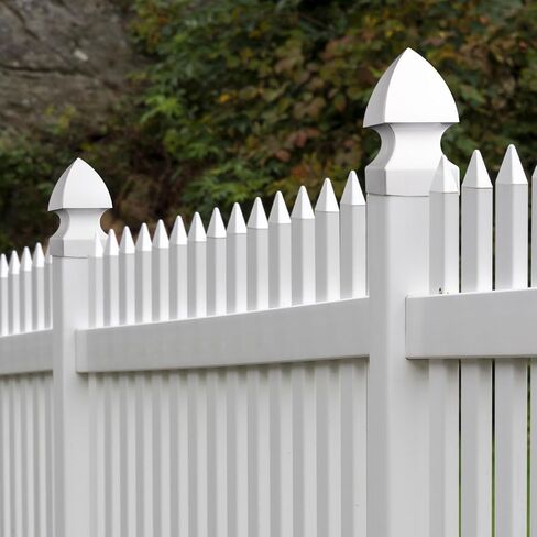 Lothee 6 Pcs Vinyl Post Cap Gothic Post Caps Decking Caps PVC Fence Parts for Decks Fence Mailbox (4'' X 4'') in Kuwait