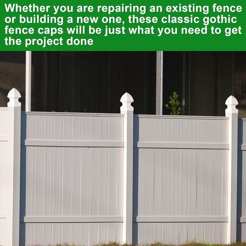 Lothee 6 Pcs Vinyl Post Cap Gothic Post Caps Decking Caps PVC Fence Parts for Decks Fence Mailbox (4'' X 4'') in Kuwait