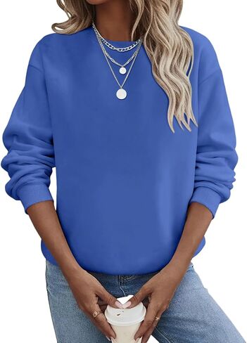 TICTICMIMI Women's Casual Crewneck Sweatshirts Long Sleeve Tops Loose Fit Fall Shirts in Saudi Arabia