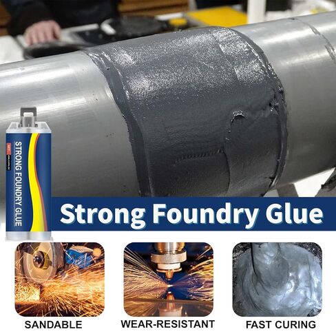 2PCS Strong Foundry Glue,Metal Repair Glue, Reinforced Casting Adhesive, High-Temperature Resistant Casting Repair, Liquid Welding Filler for Metal Defects and Repairs. (85ml) (2) in Saudi Arabia