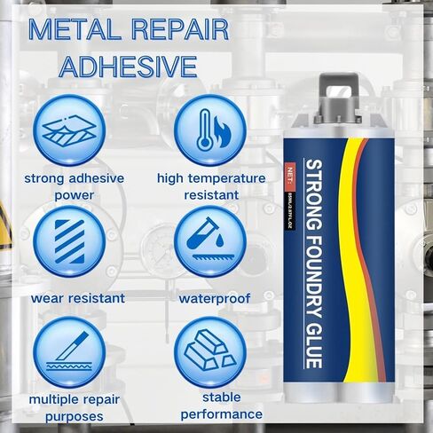 2 Pcs Strong Foundry Glue, Metal Repair Glue, High Temperature Resistant Casting Repair G LUE, Strong Foundry G Lues for Metal Defects and R epairs, Fast Curing Waterproof Welding Filler(85ml) (2) in Saudi Arabia