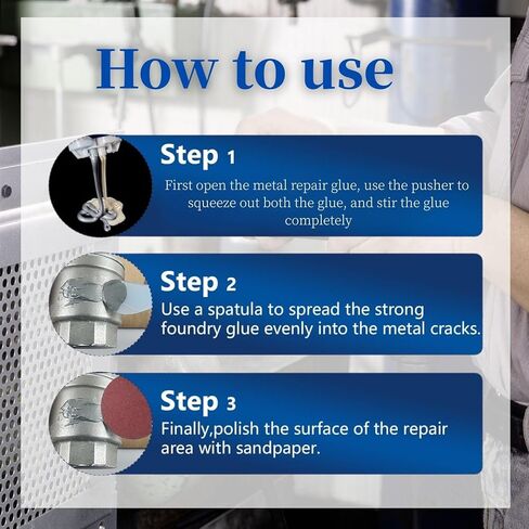 2 Pcs Strong Foundry Glue, Metal Repair Glue, High Temperature Resistant Casting Repair G LUE, Strong Foundry G Lues for Metal Defects and R epairs, Fast Curing Waterproof Welding Filler(85ml) (2) in Saudi Arabia