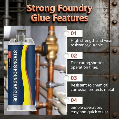 2 Pcs Strong Foundry Glue, Metal Repair Glue, High Temperature Resistant Casting Repair G LUE, Strong Foundry G Lues for Metal Defects and R epairs, Fast Curing Waterproof Welding Filler(85ml) (2) in Saudi Arabia