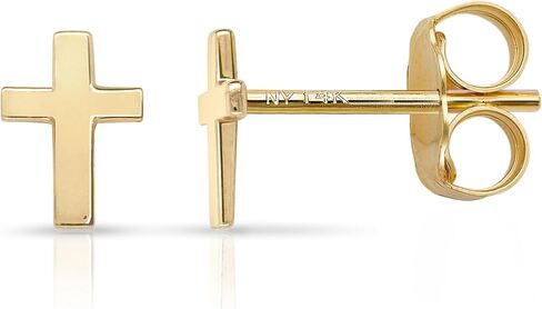 مجموعة أوليفيا أقراط من الذهب الأبيض أو الأصفر عيار 14 قيراط (متقاطع) متعددة الثقب حتى الأول والثاني والثالث، ثقوب للمرأة والرجل والمراهقين in Kuwait