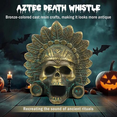 “OW" Aztec Death Whistle - Produces Loud Human-like Screams at high Decibels, 126+ Decibels Loud,Self Defense Whistle, Great Gift Idea (Antique Bronze) in Kuwait