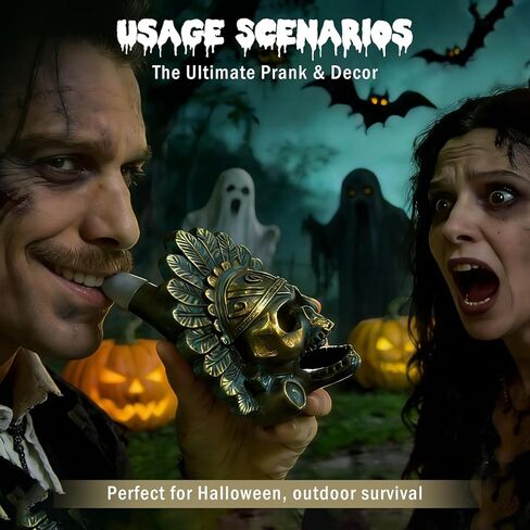 “OW" Aztec Death Whistle - Produces Loud Human-like Screams at high Decibels, 126+ Decibels Loud,Self Defense Whistle, Great Gift Idea (Antique Bronze) in Kuwait