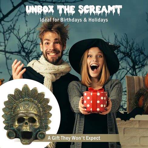 “OW" Aztec Death Whistle - Produces Loud Human-like Screams at high Decibels, 126+ Decibels Loud,Self Defense Whistle, Great Gift Idea (Antique Bronze) in Kuwait