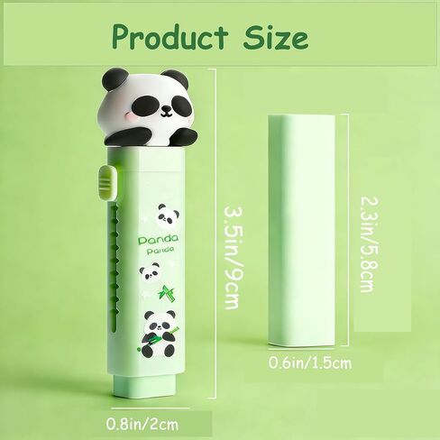 5 +1 Pack Cute Cartoon Erasers Set Rubber Pencil Erasers for Kids Students Office School Supplies (Green Panda) in Kuwait