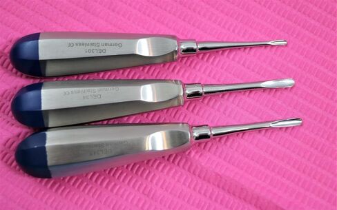 German 3 PC Straight Dental EXTRACTING LUXATING APICAL Root TIP Elevator NO 301 34 34S in Saudi Arabia
