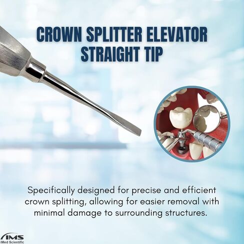 Dental Elevator Crown Splitter Spreader Remover Straight Tip Stainless Steel Tooth Extracting Hollow Handle Instruments in Saudi Arabia