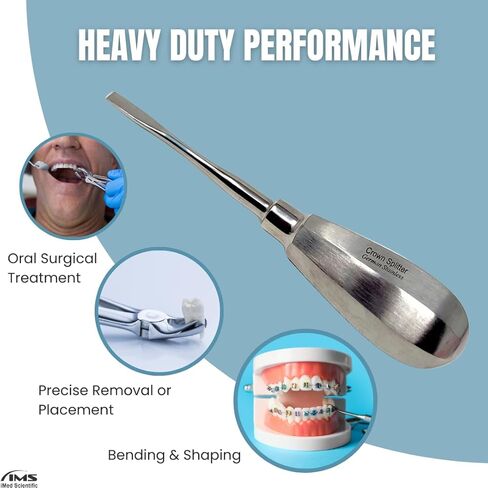 Dental Elevator Crown Splitter Spreader Remover Straight Tip Stainless Steel Tooth Extracting Hollow Handle Instruments in Saudi Arabia