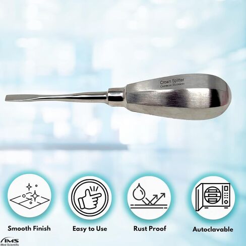 Dental Elevator Crown Splitter Spreader Remover Straight Tip Stainless Steel Tooth Extracting Hollow Handle Instruments in Saudi Arabia
