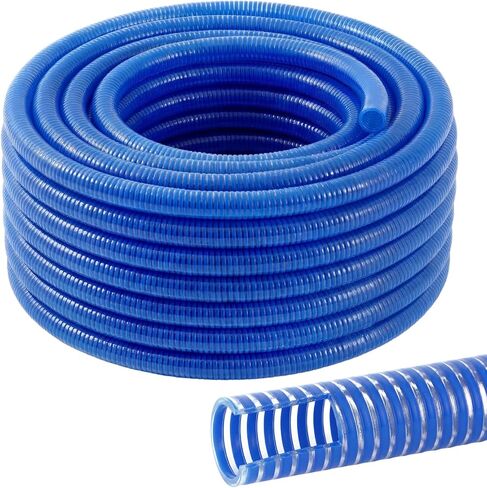 Pangda PVC Suction Hose 3/4" x 100 ft Blue Reinforced Spiral Low Temperature Flexible Industrial & Agricultural Discharge Hose for Water Pump, 90 Psi Max Pressure in Saudi Arabia