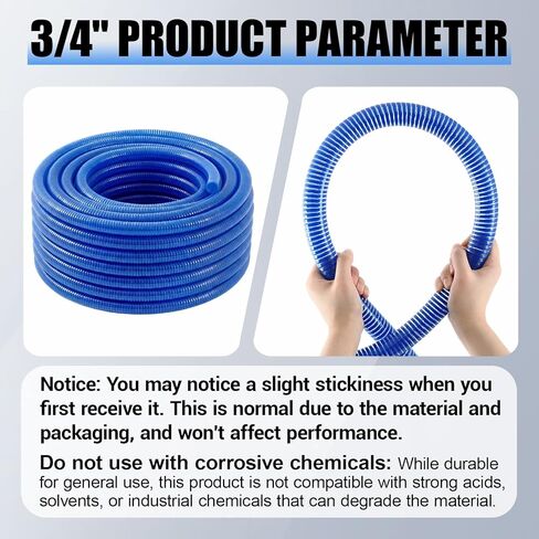 Pangda PVC Suction Hose 3/4" x 100 ft Blue Reinforced Spiral Low Temperature Flexible Industrial & Agricultural Discharge Hose for Water Pump, 90 Psi Max Pressure in Saudi Arabia